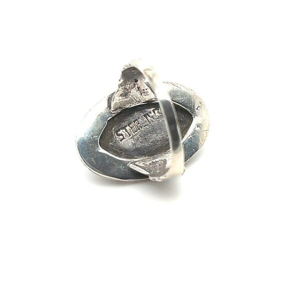 Sterling Silver Green Stone Ring - Picture 3 of 5